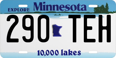 MN license plate 290TEH
