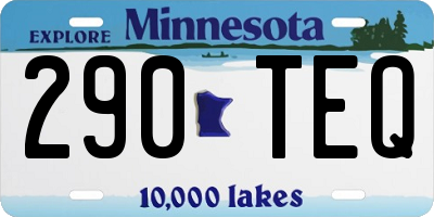 MN license plate 290TEQ