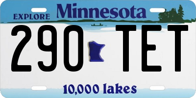 MN license plate 290TET