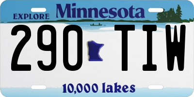 MN license plate 290TIW