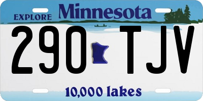 MN license plate 290TJV