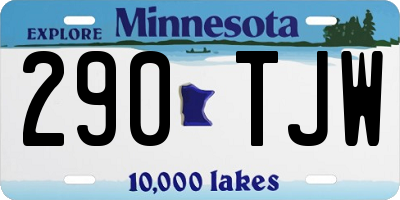 MN license plate 290TJW