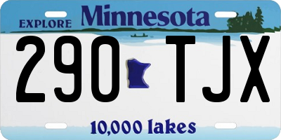 MN license plate 290TJX