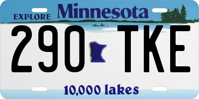 MN license plate 290TKE