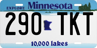 MN license plate 290TKT