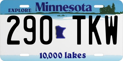 MN license plate 290TKW