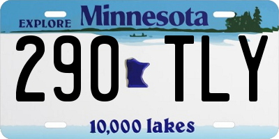 MN license plate 290TLY