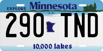 MN license plate 290TND