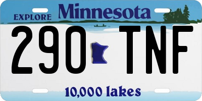 MN license plate 290TNF