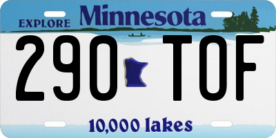 MN license plate 290TOF