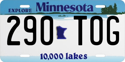 MN license plate 290TOG