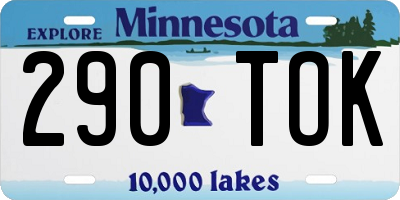 MN license plate 290TOK