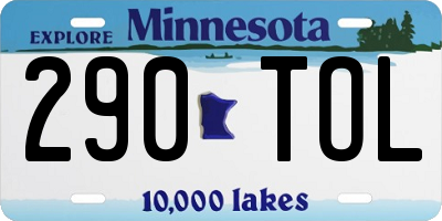 MN license plate 290TOL