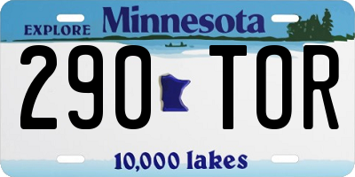 MN license plate 290TOR