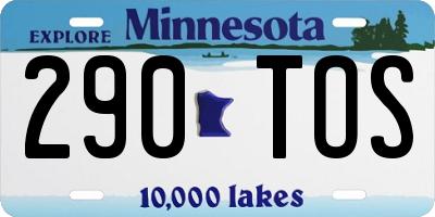 MN license plate 290TOS