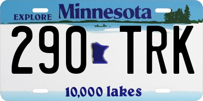 MN license plate 290TRK