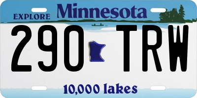 MN license plate 290TRW