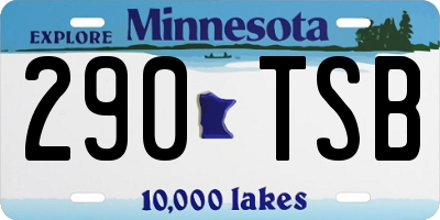MN license plate 290TSB