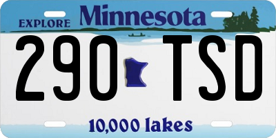 MN license plate 290TSD