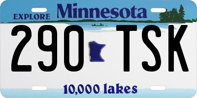 MN license plate 290TSK
