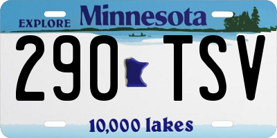 MN license plate 290TSV