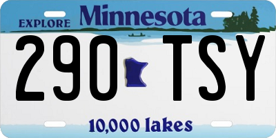 MN license plate 290TSY