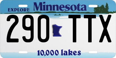 MN license plate 290TTX