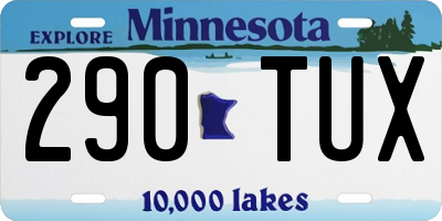 MN license plate 290TUX