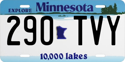 MN license plate 290TVY