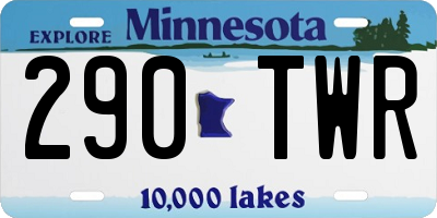 MN license plate 290TWR
