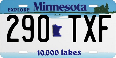 MN license plate 290TXF