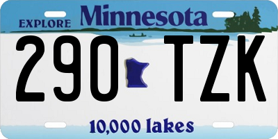 MN license plate 290TZK