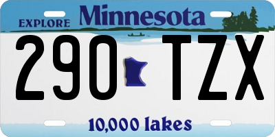 MN license plate 290TZX