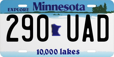 MN license plate 290UAD