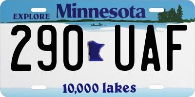 MN license plate 290UAF