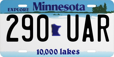 MN license plate 290UAR