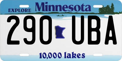 MN license plate 290UBA