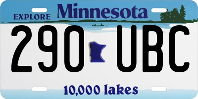 MN license plate 290UBC