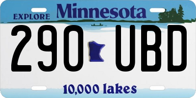 MN license plate 290UBD