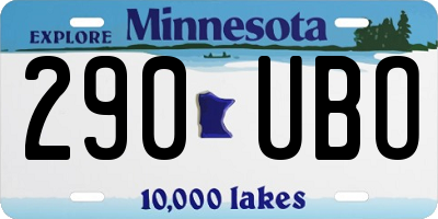 MN license plate 290UBO