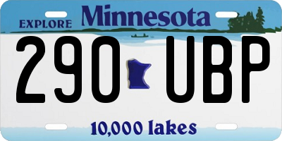 MN license plate 290UBP
