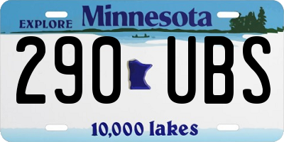 MN license plate 290UBS