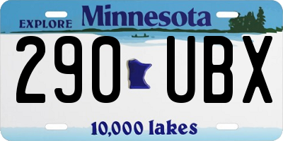 MN license plate 290UBX