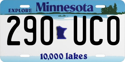 MN license plate 290UCO