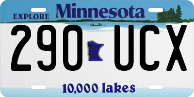 MN license plate 290UCX