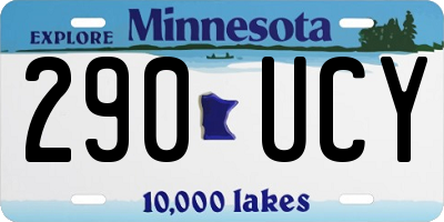 MN license plate 290UCY