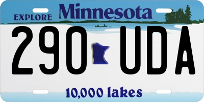 MN license plate 290UDA