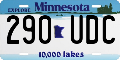 MN license plate 290UDC