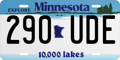 MN license plate 290UDE