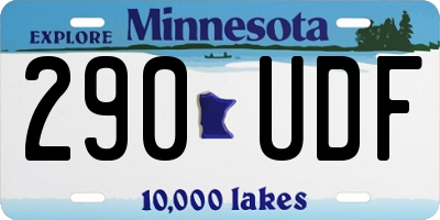 MN license plate 290UDF